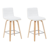 Vienna - Modern Counter Height Swivel Bar Stool - Patterned Oak Wood Frame