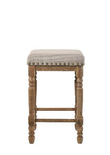 Farsiris - Counter Height Stool Set of 2) - Beige Fabric & Weathered Oak