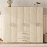 6 Doors Wardrobe Storage For Bedroom, With Big Drawers