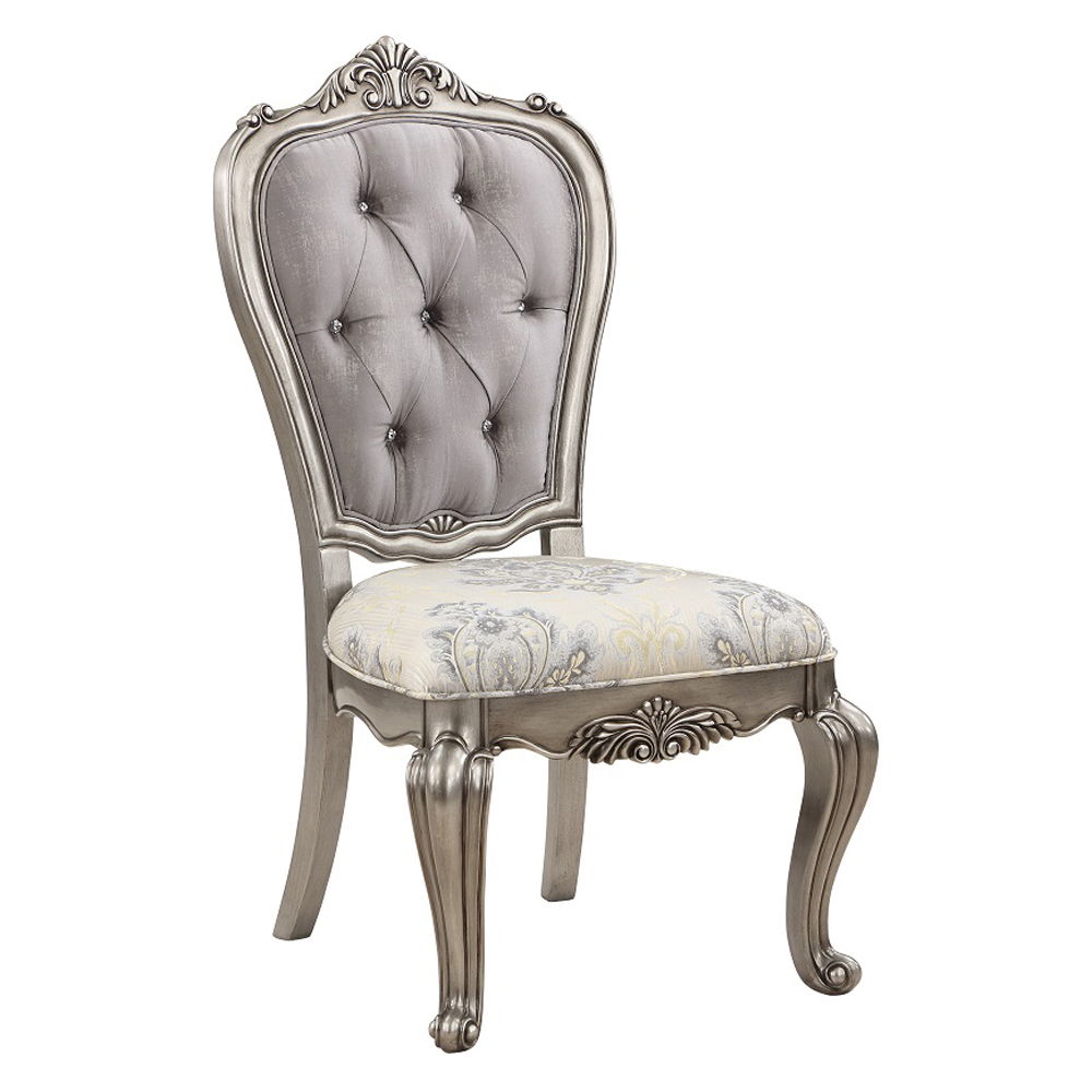 Ariadne - Side Chair Set of 2) - Velvet & Antique Platinum