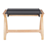 Bentley - Mid-Century Modern Office Desk - Natural Wood And Black Glass