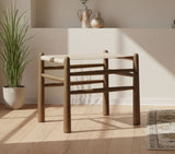 Santos - Faux Leather Upholstered Bench - Walnut Frame