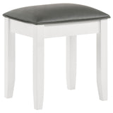 Vanity Stool With Padded Seat - Gray