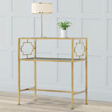 Grifton - Rectangular Glass Accent Table - Antique Gold