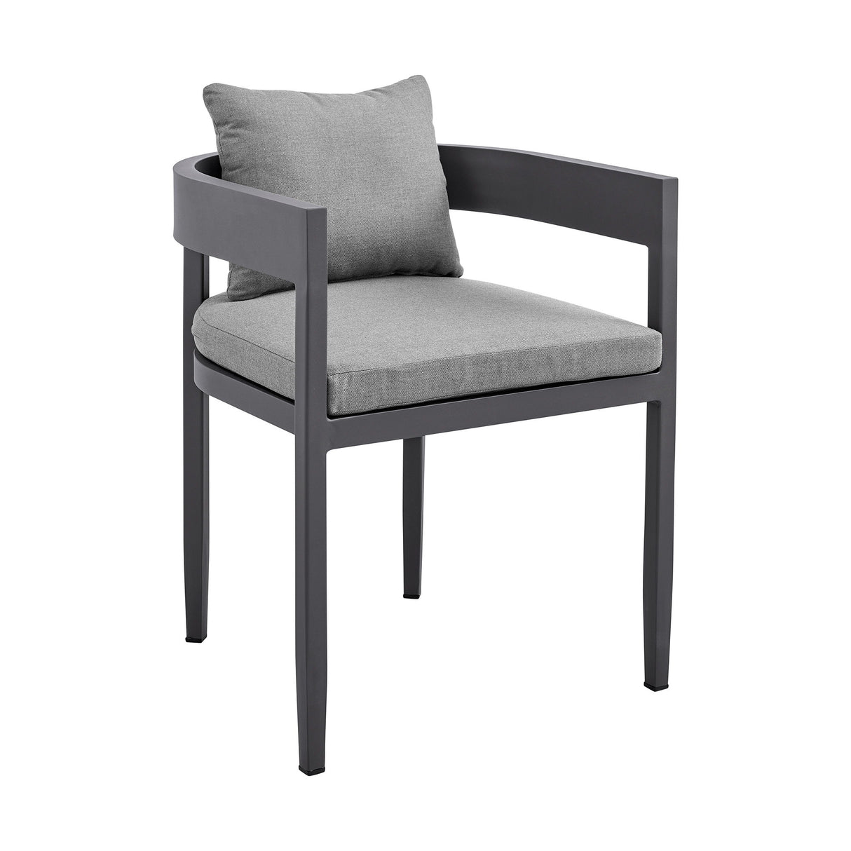 Menorca - Outdoor Patio 7-Piece Dining Table Set In Aluminum With Gray Cushions