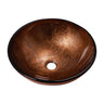 Artistic Tempered Glass Vessel Sink With Pop Up Drain