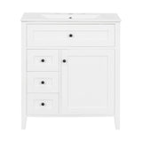 Modern Bathroom Vanity With Sink, 3 Drawers And Adjustable Shelf