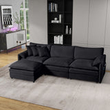 Modern Comfy Deep Seat Modular Sectional Sofa Cloud Couch With Ottoman