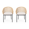 Outdoor Wicker Chair With Powder Coated Iron Legs