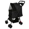 Foldable Pet Stroller For Small Dogs And Cats With Multi Functional Tray