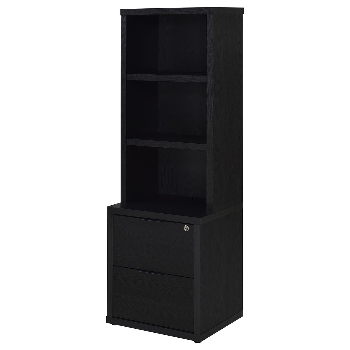 Multifunctional Bookcase With Three Open Shelves, 2 Drawers, Dual USB Charging Outlet
