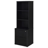 Multifunctional Bookcase With Three Open Shelves, 2 Drawers, Dual USB Charging Outlet