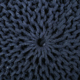 Bordeaux - Knitted Cotton Round Pouf Ottoman, Floor Cushion