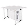 3 In 1 Foldable Side Table With 4 Storage Shelves