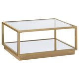 Emeline - 2 Piece Coffee Table Set - Brushed Brass