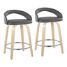 Grotto - 31" Upholstered Fixed-Height Counter Stool (Set of 2) - Natural Wood Base