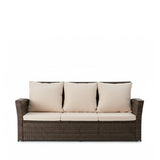All-Weather Wicker 3 Seat Patio Sofa With Thick Cushions