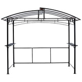Grill Gazebo 8X5Ft, Outdoor Patio Canopy, Bbq Shelter With Steel Hardtop And Side Shelves - Black