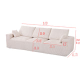 Modular Sectional Sofa With Extra Wide Cushion, USB / Type C Charger, Petal Armrest