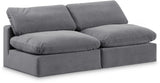 Comfy - Velvet Modular Armless Sofa 2 Seats