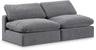 Comfy - Velvet Modular Armless Sofa 2 Seats