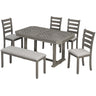 6 Piece Dining Table Set With Ergonomic Seating