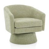 Swivel Barrel Chair With Cushioning For Living Room & Office, 360° Rotating - Green