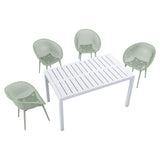 4 Pack Lounge Chair Set With Long Table