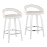 Cinch - Contemporary Fixed-Height Swivel Counter Stool (Set of 2) - White Wood Frame