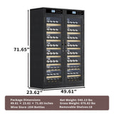 Wine Cooler With Dual Zone Temperature Control, Vacuum Insulated Door - Black