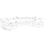 Modular Sectional With Large Square Arms, Custom Configuration