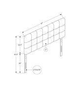 Full Size Bed Headboard Only, Upholstered, Transitional - Gray