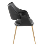 Curvo - High Back Upholstered Chair (Set of 2) - Gold Metal Legs