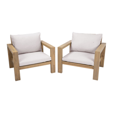 Stylish Outdoor Chair Set With Cushions For Garden (Set of 2)