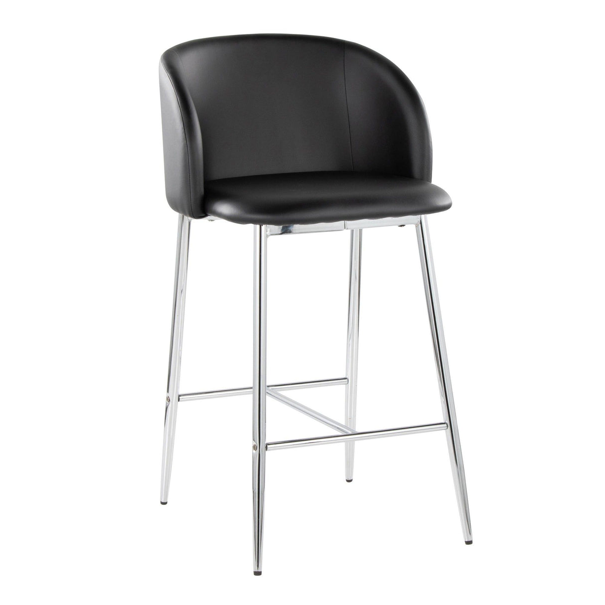 Fran - Fixed-Height Counter Stool (Set of 2) - Silver Metal Base