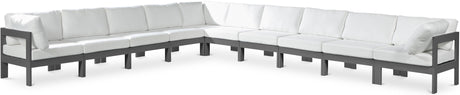Nizuc - Outdoor Patio 10 Piece Modular Sectional With Gray Frame