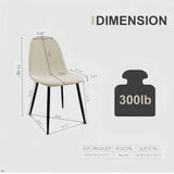 Modern Accent Dining Chairs Upholstered Seat, Metal Legs (Set of 4)