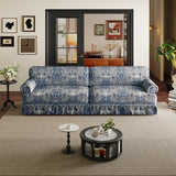Luxuriously Comfortable Cloud Couch Sofa With Elegant Rolled Arms & Pleated Skirt Design