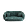 Curved Convertible Sofa, 2 In 1 Fold Out Bed With Pull Out Base And Deep Seat