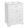 Modern Bathroom Vanity With Sink, 3 Drawers & Cabinet With 2 Tier Door Storage