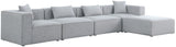 Cube - Linen 5 Piece Modular Sectional With Chaise