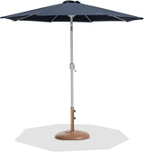 Fiji - Aluminum Patio Umbrella With Round Teak And White Base