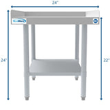 30" x 24" 16-Gauge Stainless Steel Equipment Stand with Galvanized Undershelf, EQT-163024.