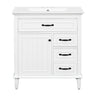 Bathroom Vanity With Sink Top, Flip Drawers, Adjustable Shelf