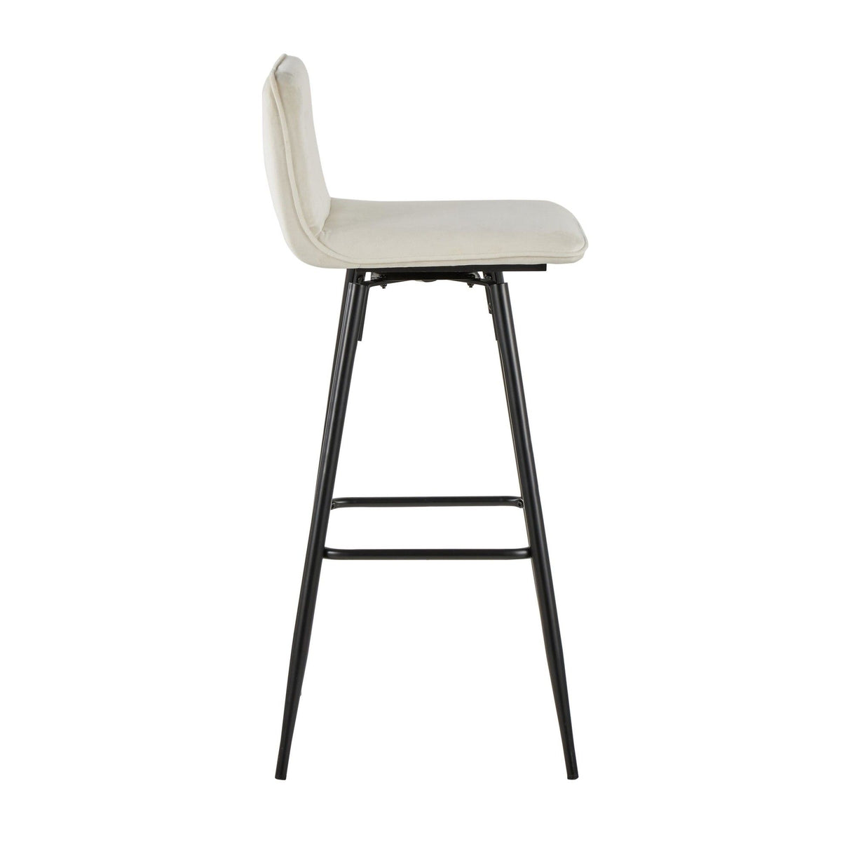Casper - Contemporary Fixed-Height Barstool (Set of 2) - Black Metal Frame