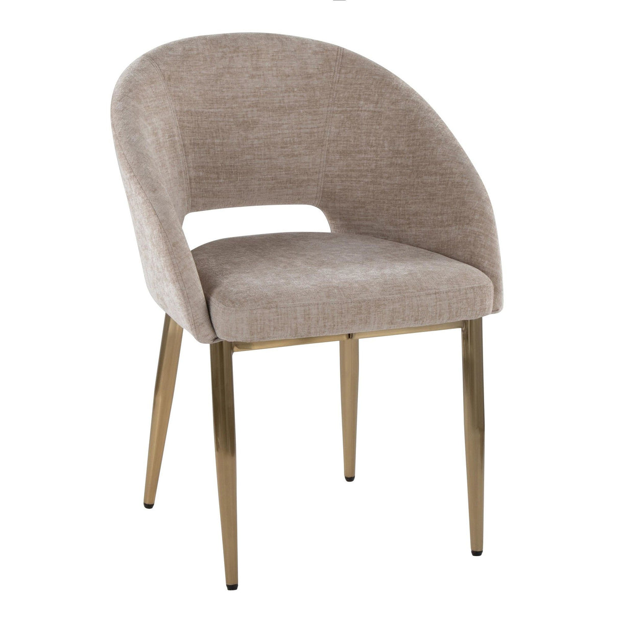 Renee - Upholstered Contemporary Chair (Set of 2) - Gold Metal Legs