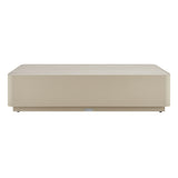 Pavilion - Powder Coated Metal Rectangle Outdoor Coffee Table With Sintered Stone Table Top - Natural