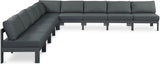 Nizuc - Outdoor Patio 9 Piece Modular Sectional With Gray Frame