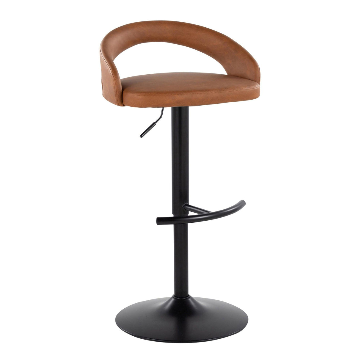 Grotto - Upholstered Adjustable Barstool - Black Metal Base