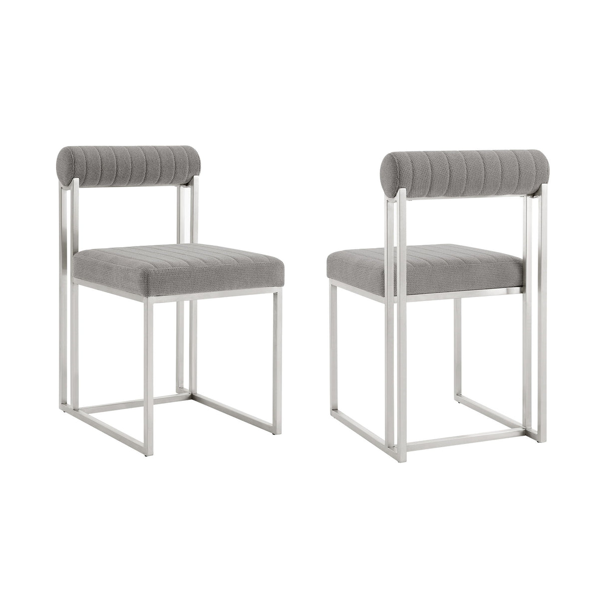 Anastasia - Dining Room Chair Set With Brushed Silver Frame